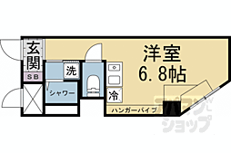 松屋レジデンス修学院 ワンルームの間取図画像