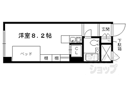 松屋レジデンス修学院 ワンルームの間取図画像