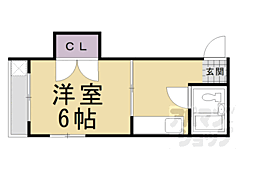 メローペウエスト 1Kの間取図画像