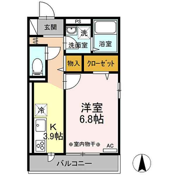 D-room浜町 201｜神奈川県小田原市浜町２丁目(賃貸アパート1K・2階・31.53㎡)の写真 その2