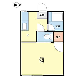 アーネス桔梗 1Kの間取図画像