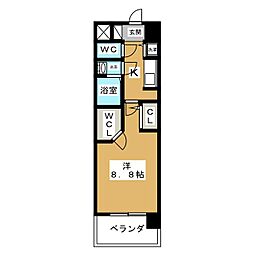 La Douceur志賀本通II 11階1Kの間取り