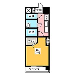 パルティール黒川本通り 4階1Kの間取り