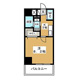 Ｃｅｒｅｓ志賀本通 12階1Kの間取り