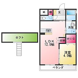 アメニティ垣戸 1LDKの間取図画像