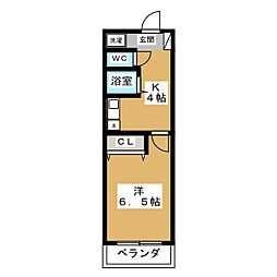 エルナーニ 1Kの間取図画像