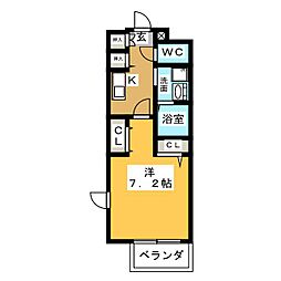 パルティール黒川アネックス 1Kの間取図画像