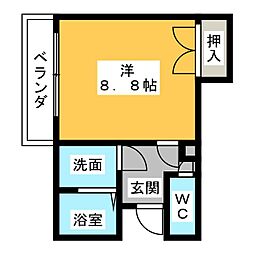 アネックス2 ワンルームの間取図画像