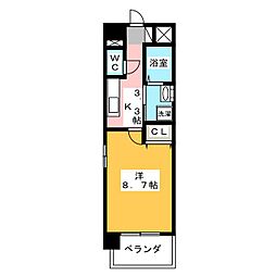 K・Sマンション 1Kの間取図画像