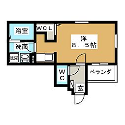 シェリム志賀本通 ワンルームの間取図画像