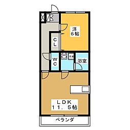 PRIMEUR 1LDKの間取図画像