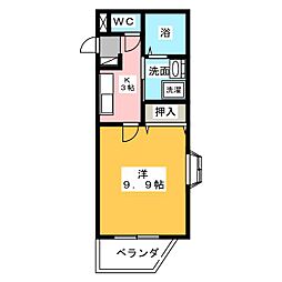 コンフォール金城 1Kの間取図画像
