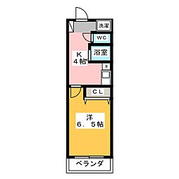 エルナーニ 1Kの間取図画像