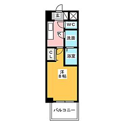 S-RESIDENCE志賀本通North 1Kの間取図画像