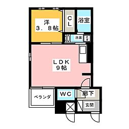 アルティス志賀本通 1LDKの間取図画像