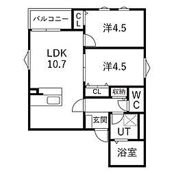 DEVELD城東町EAST 2LDKの間取図画像