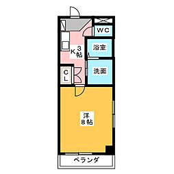 マーブルミニ 1Kの間取図画像