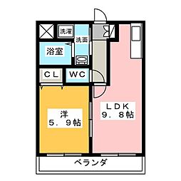 アルバ志賀本通 1LDKの間取図画像