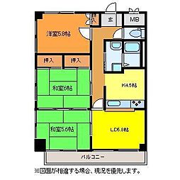 ハイム上所 3LDKの間取図画像