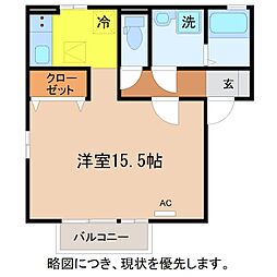 ハーベスト和田 ワンルームの間取図画像