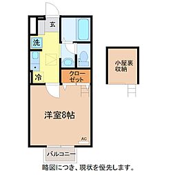 セジュールM3 1Kの間取図画像