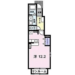 リアン・メルヴェイユ ワンルームの間取図画像