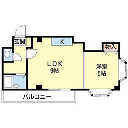 ライフ旭町 1LDKの間取図画像