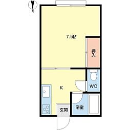 ソフィア2 1Kの間取図画像