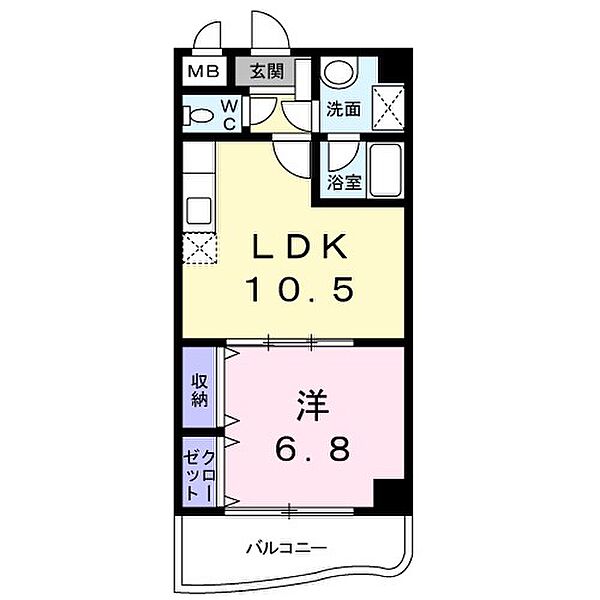 サニースクエア ｜山口県下関市上新地町３丁目(賃貸マンション1LDK・6階・40.05㎡)の写真 その2