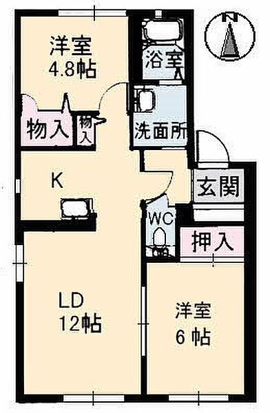 ディアス稗田 102｜山口県下関市稗田中町(賃貸アパート2LDK・1階・54.78㎡)の写真 その2