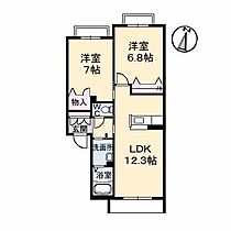 グランマストアベニュー　B棟 102 ｜ 山口県下関市伊倉新町２丁目（賃貸アパート2LDK・1階・57.08㎡） その2