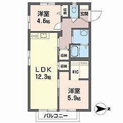 ヴィバーチェ椋野1 2LDKの間取図画像