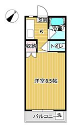 ヴィラージュM 1Kの間取図画像