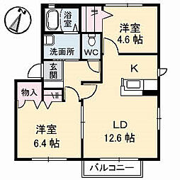 シャーメゾン永田本町2 2LDKの間取図画像