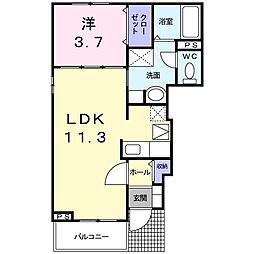 S&Aスクエア2 1LDKの間取図画像