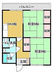 泰平ビルコーポ 2DKの間取図画像