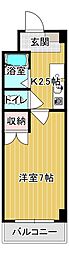 シーサー97 1Kの間取図画像