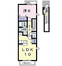 ヴァルム長府 1LDKの間取図画像