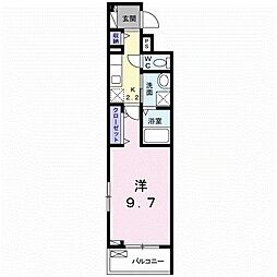 ジェルメゾン 1Kの間取図画像