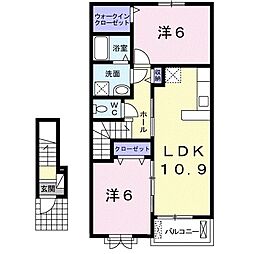 シャロームK 2LDKの間取図画像