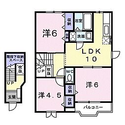 ソレアード打越2番館 3LDKの間取図画像