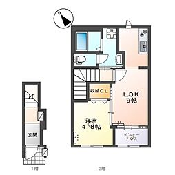 ローリングヒルズ富任 1LDKの間取図画像