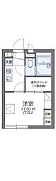 レオパレスLightlife3 1Kの間取図画像