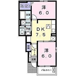 リアルエステート9 2DKの間取図画像