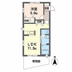 サンヒルズコート 1LDKの間取図画像
