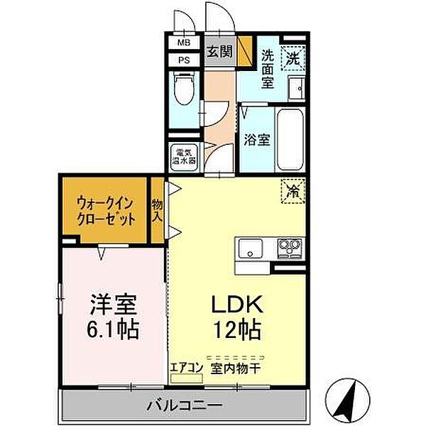 Royal East（ロイヤル イースト） 303｜茨城県つくば市吾妻3丁目(賃貸アパート1LDK・3階・48.68㎡)の写真 その2