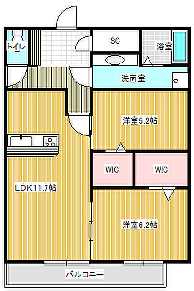 Lien KAISEI（リアン カイセイ） 203｜茨城県取手市ゆめみ野5丁目(賃貸アパート2LDK・2階・59.56㎡)の写真 その2