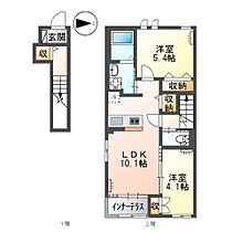 エルシオンII  ｜ 茨城県取手市吉田（賃貸アパート2LDK・2階・54.83㎡） その2