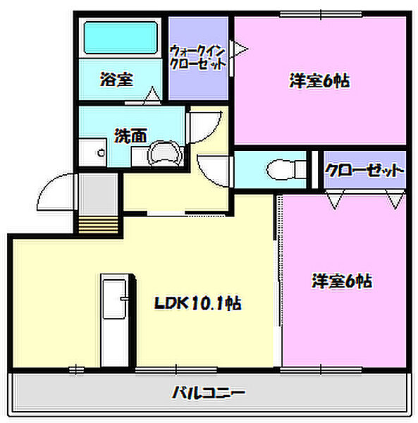 ガートナー百合ヶ丘 101｜茨城県守谷市百合ケ丘3丁目(賃貸アパート2LDK・1階・54.35㎡)の写真 その2