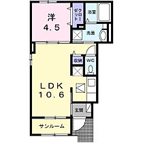 春告鳥 101 ｜ 茨城県常総市内守谷町きぬの里2丁目17-14（賃貸アパート1LDK・1階・40.03㎡） その2